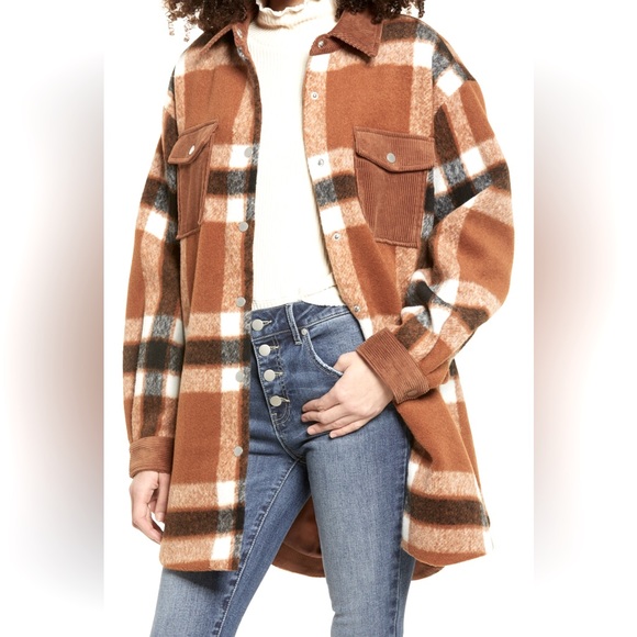 ShopEvelynne Jackets & Blazers - 30 Boho Plaid Corduroy Flap Pocket Shacket/Jacket